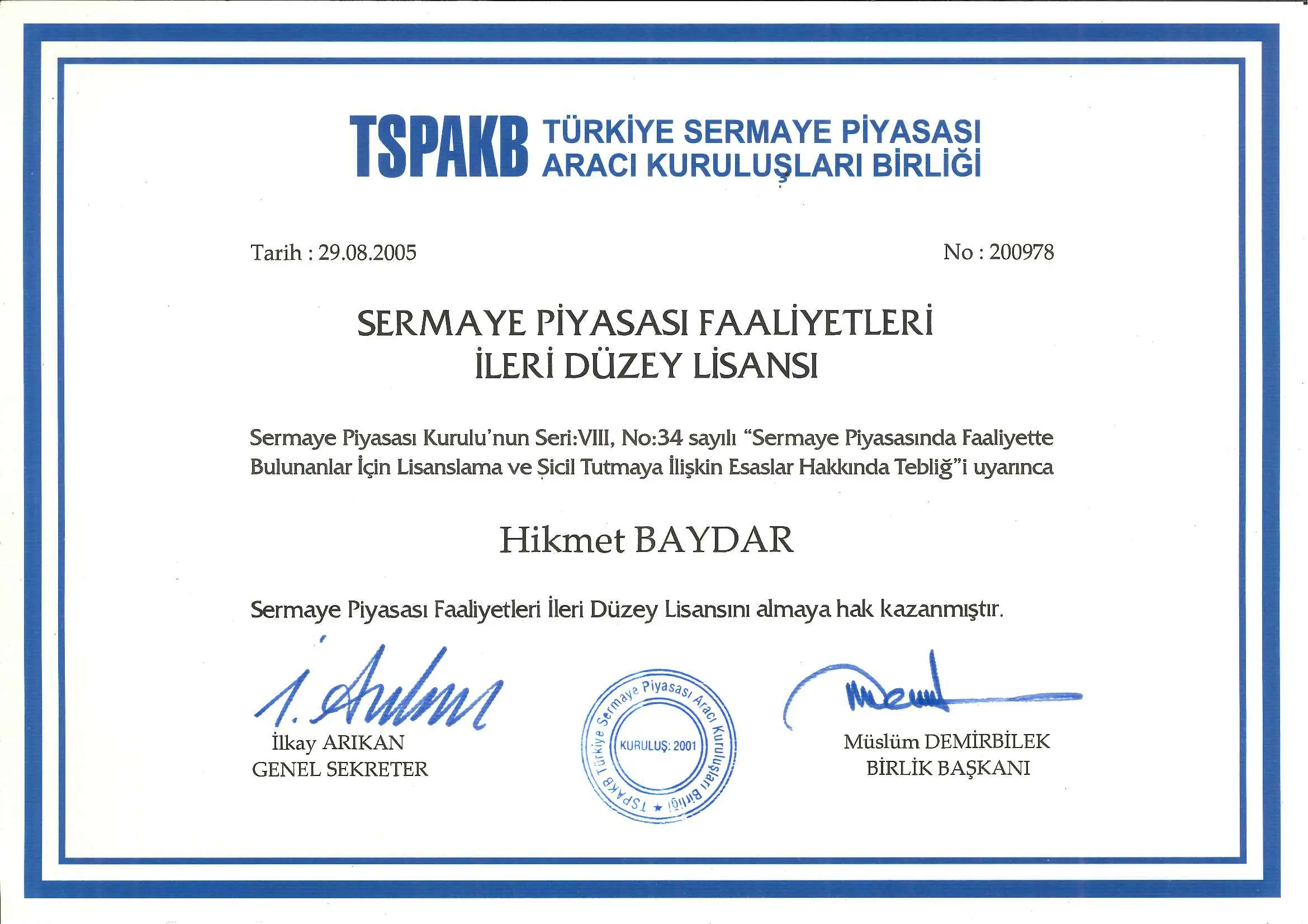 3. Göz Danışmanlık Belgeler ve Sertifikalar