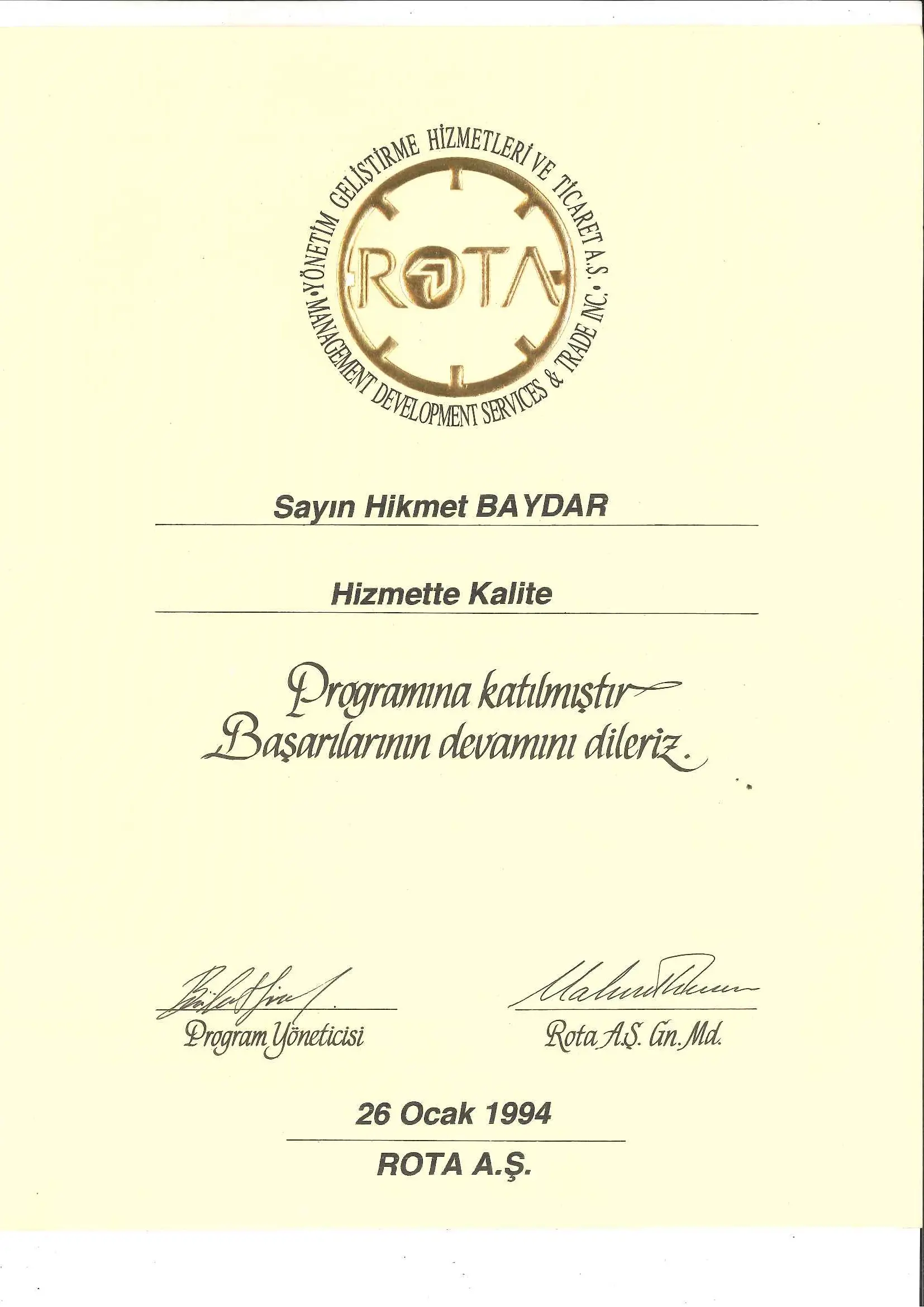 3. Göz Danışmanlık Belgeler ve Sertifikalar