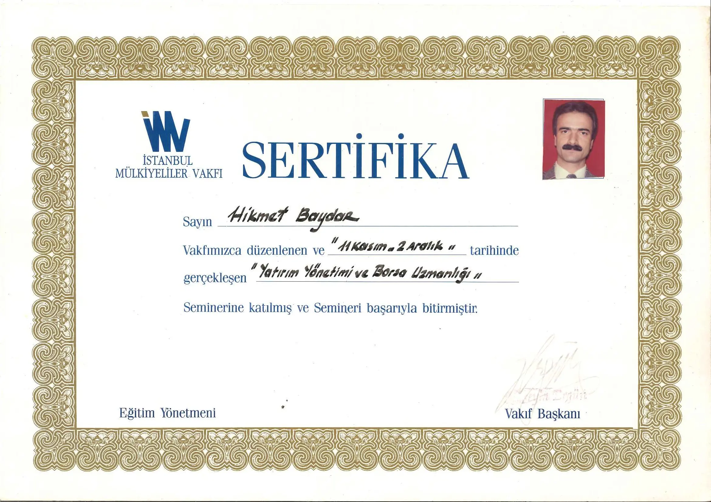 3. Göz Danışmanlık Belgeler ve Sertifikalar